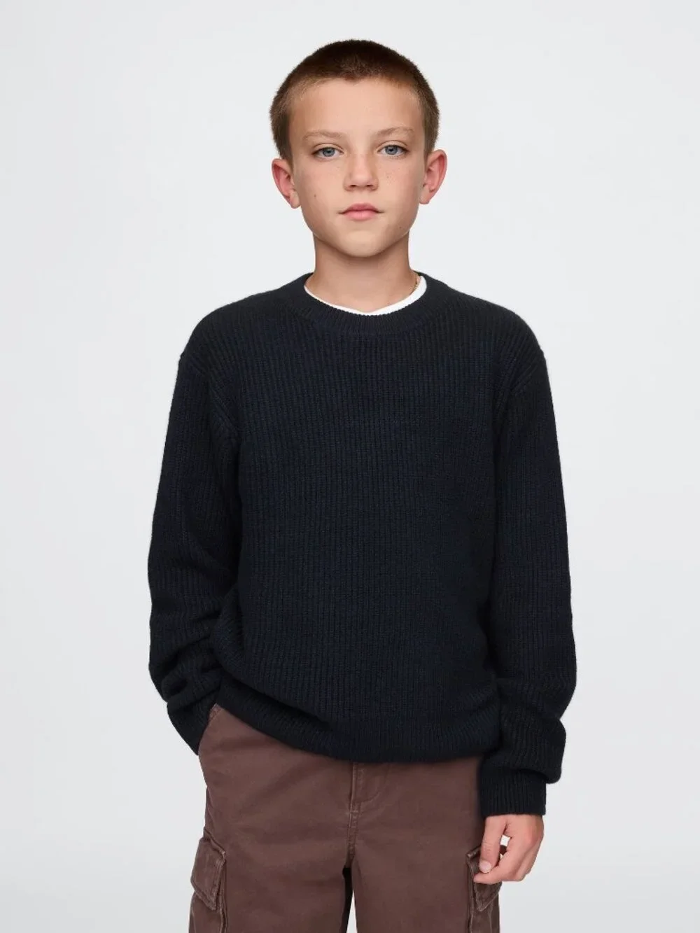 NWT GAP Kids CashSoft Relaxed Crewneck Sweater Black - Size S (6/7)
